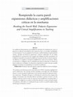 Research paper thumbnail of Rompiendo la cuarta pared: expansiones didácticas y amplificaciones críticas en la enseñanza