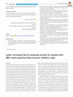 Research paper thumbnail of Letter: increased risk of caesarean section for women with IBD-more questions than answers. Authors' reply