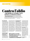 Research paper thumbnail of «Contro l’oblio. MEMORIA E STORIA NON SONO LA STESSA COSA», in "Cooperazione", N.4, 24 gennaio 2017