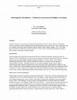 Research paper thumbnail of Striving for Excellence: Cultural Awareness in Online Learning