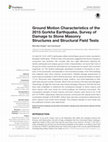 Research paper thumbnail of Ground Motion Characteristics of the 2015 Gorkha Earthquake, Survey of Damage to Stone Masonry Structures and Structural Field Tests