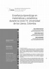 Research paper thumbnail of Enseñanza-Aprendizaje en matemáticas y estadística durante la COVID-19. Universidad de los Llanos, Colombia