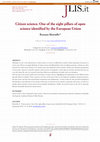 Research paper thumbnail of Citizen science. One of the eight pillars of open science identified by the European Union