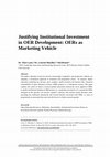 Research paper thumbnail of Justifying institutional investment in OER development: OERs as marketing vehicle