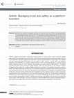 Research paper thumbnail of AirBnB: Managing trust and safety on a platform business