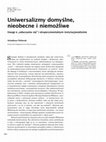 Research paper thumbnail of Uniwersalizmy domyślne, nieobecne i niemożliwe. Uwagi o „oduczaniu się” i eksperymentalnym instytucjonalizmie.