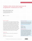 Research paper thumbnail of Análisis crítico de las intervenciones de acogimiento residencial en Chile