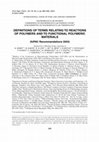 Research paper thumbnail of Definitions of terms relating to reactions of polymers and to functional polymeric materials (IUPAC Recommendations 2003)