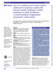 Research paper thumbnail of Are two youth-focused interventions sufficient to empower youth with chronic health conditions in their transition to adult healthcare: a mixed-methods longitudinal prospective cohort study