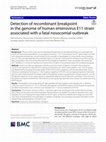 Research paper thumbnail of Detection of recombinant breakpoint in the genome of human enterovirus E11 strain associated with a fatal nosocomial outbreak