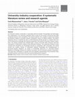 Research paper thumbnail of University–industry cooperation: A systematic literature review and research agenda