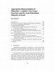 Research paper thumbnail of Appropriate Representation of Minorities: Canada's Two Types Structure and the Arab-Palestinian Minority in Israel