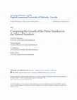 Research paper thumbnail of Comparing the Growth of the Prime Numbers to the Natural Numbers