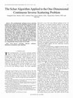 Research paper thumbnail of The Schur Algorithm Applied to the One-Dimensional Continuous Inverse Scattering Problem