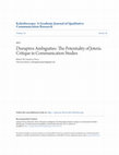 Research paper thumbnail of Disruptive Ambiguities: The Potentiality of Jotería Critique in Communication Studies