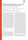 Research paper thumbnail of Lack of general learning ability factor in a rat test battery measuring a wide spectrum of cognitive domains