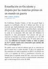 Research paper thumbnail of Estanflación en Occidente y disputa por las materias primas en un mundo en guerra