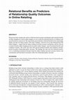 Research paper thumbnail of Relational Benefits as Predictors of Relationship Quality Outcomes in Online Retailing