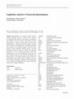 Research paper thumbnail of Lipidomic analysis of bacterial plasmalogens