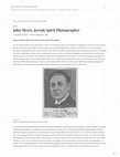 Research paper thumbnail of John Myers, Jewish Spirit Photographer