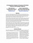 Research paper thumbnail of A Comparative Analysis of Common E-Portfolio Features and Available Platforms