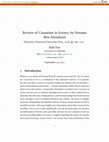 Research paper thumbnail of Review of Causation in Science by Yemima Ben-Menahem