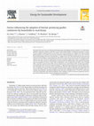 Research paper thumbnail of Factors influencing the adoption of biochar-producing gasifier cookstoves by households in rural Kenya