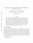 Research paper thumbnail of Quantum Information in Relativity: The Challenge of QFT Measurements