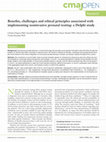 Research paper thumbnail of Benefits, challenges and ethical principles associated with implementing noninvasive prenatal testing: a Delphi study