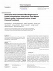 Research paper thumbnail of Reduction of Serum Retinol-Binding Protein-4 Levels in Nondiabetic Obstructive Sleep Apnea Patients under Continuous Positive Airway Pressure Treatment