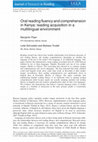 Research paper thumbnail of Oral reading fluency and comprehension in Kenya: reading acquisition in a multilingual environment