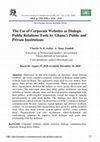 Research paper thumbnail of The Use of Corporate Websites as Dialogic Public Relations Tools by Ghana's Public and Private Institutions