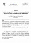 Research paper thumbnail of Effect of fuel injection pressure on performance of constant-speed diesel engine fuelled with biofuel mixtures