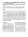 Research paper thumbnail of Is the knowledge of the surface topology and contact angles enough to define the drop impact outcome?