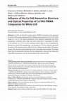 Research paper thumbnail of Influence of the Ce:YAG Amount on Structure and Optical Properties of Ce:YAG-PMMA Composites for White LED