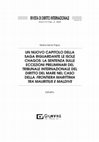 Research paper thumbnail of Un nuovo capitolo della saga riguardante le Isole Chagos_la sentenza sulle eccezioni preliminari del Tribunale internazionale del diritto del mare nel caso della frontiera marittima tra Mauritius e Maldive