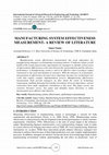 Research paper thumbnail of MANUFACTURING SYSTEM EFFECTIVENESS MEASUREMENT-A REVIEW OF LITERATURE