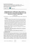 Research paper thumbnail of PERFORMANCE APPRAISAL PRACTICES: A COMPARATIVE ANALYSIS OF SERVICE AND MANUFACTURING INDUSTRY