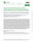 Research paper thumbnail of Hypoxia during incubation does not affect aerobic performance or haematology of Atlantic salmon (Salmo salar) when re-exposed in later life