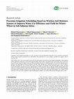 Research paper thumbnail of Precision Irrigation Scheduling Based on Wireless Soil Moisture Sensors to Improve Water Use Efficiency and Yield for Winter Wheat in Sub-Saharan Africa