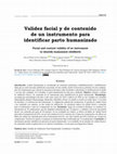 Research paper thumbnail of Validez facial y de contenido de un instrumento para identificar parto humanizado