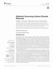 Research paper thumbnail of Editorial: Governing Carbon Dioxide Removal