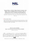 Research paper thumbnail of Family History of Early Infant Death Correlates with Earlier Age at Diagnosis But Not Shorter Time to Diagnosis for Severe Combined Immunodeficiency