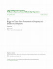 Research paper thumbnail of Right on Time: First Possession in Property and Intellectual Property