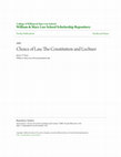 Research paper thumbnail of Choice of Law, the Constitution, and" Lochner