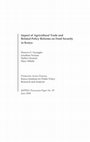 Research paper thumbnail of Impact of Agricultural Trade and Related Policy Reforms on Food Security in Kenya