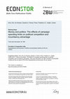 Research paper thumbnail of Money and Politics: The Effects of Campaign Spending Limits on Political Competition and Incumbency Advantage