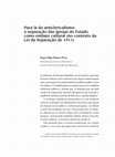 Research paper thumbnail of Más allá del anticlericalismo : la separación de las iglesias del Estado como impacto cultural (en el contexto de la Ley de Separación de 1911)