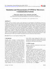 Research paper thumbnail of Simulation and Measurements of VSWR for Microwave Communication Systems