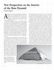 Research paper thumbnail of New Perspectives on the Interior of the Bent Pyramid